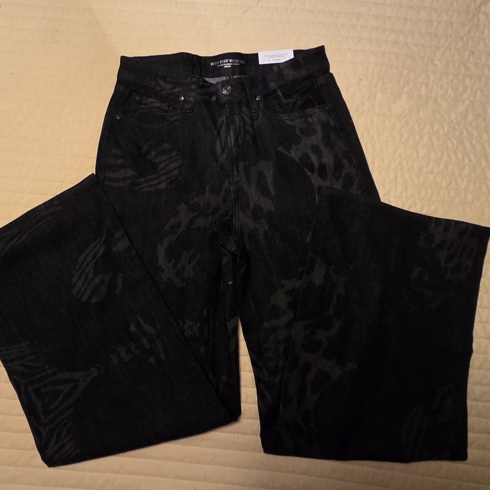 Chico's Black Patterned Jeans